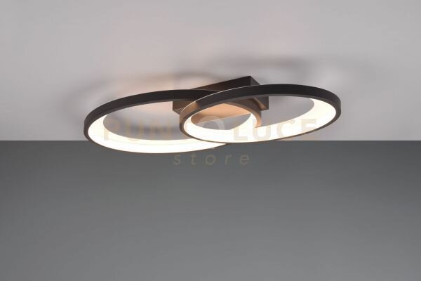 Malaga plafoniera doppia ellisse metallo nero l. 58cm led 25w 2900
