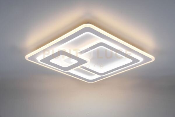 Mita plafoniera led 76w 9250lm, 2700 - 6000k bianca quadrati 3d con