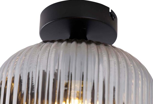 Lampada da soffitto intelligente nera con vetro fumé incl. Wifi A60 - Karel
