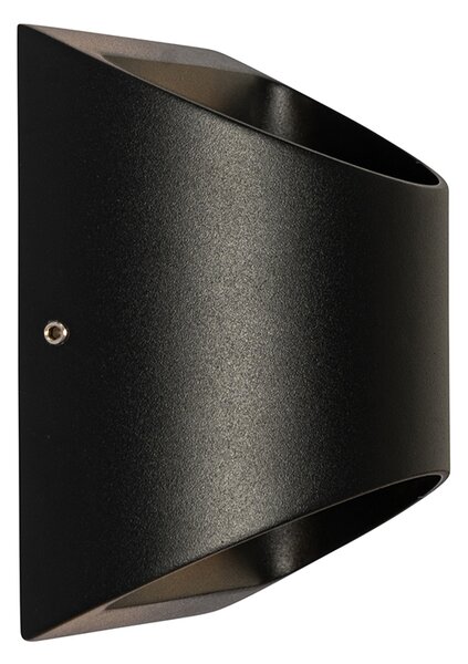 Lampada da parete per esterni moderna nera con LED 2 luci IP54 - Mal