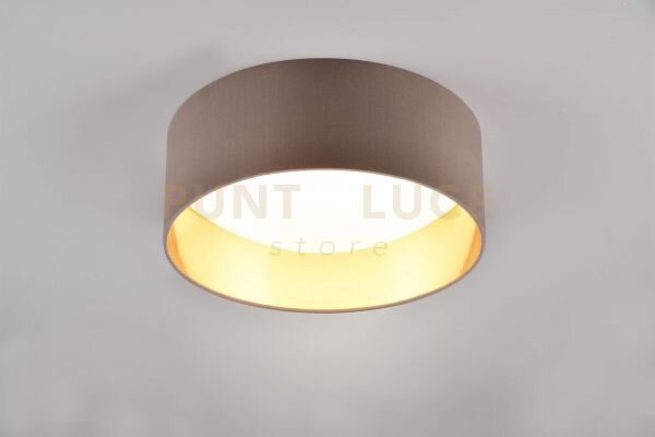Locarno plafoniera led 12w 1160lm, 3000k con paralume tortora d.30cm