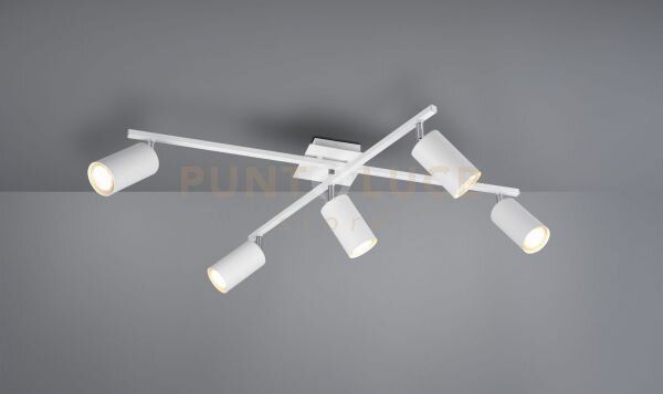 Marley plafoniera 2 barre orientabili 5 spots attacco gu10 cilindro