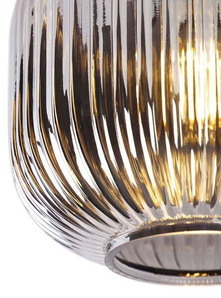 Lampada da soffitto intelligente nera con vetro fumé incl. Wifi A60 - Karel