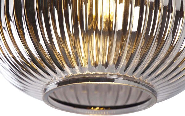 Lampada da soffitto intelligente nera con vetro fumé incl. Wifi A60 - Karel