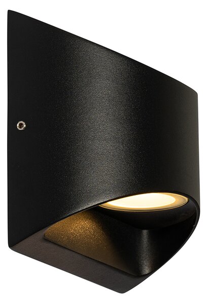 Lampada da parete per esterni moderna nera con LED 2 luci IP54 - Mal