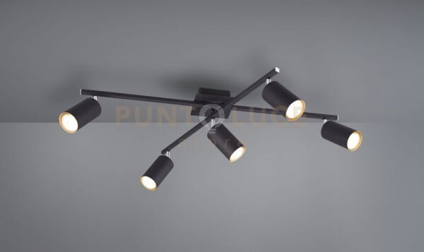 Marley plafoniera 2 barre orientabili 5 spots attacco gu10 cilindro