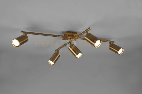Marley plafoniera 2 barre orientabili 5 spots cilindro metallo otto