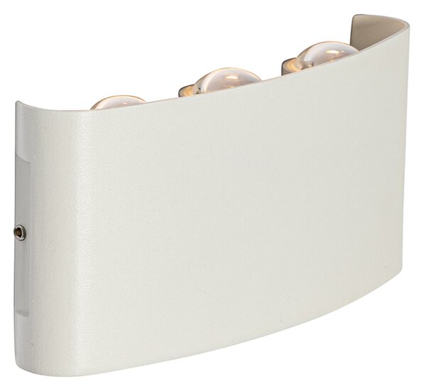 Lampada da parete per esterni bianca con LED 6 luci IP54 - Silly