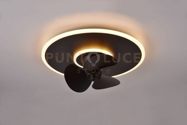 Nybro plafoniera led 30w 3500lm, 2700 - 6500k nera con ventilatore