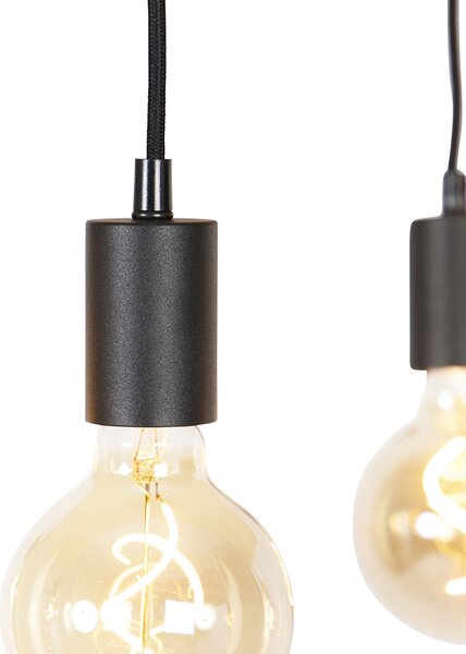 Lampada a sospensione intelligente nera con legno incl. 5 Wifi G95 - Shelf