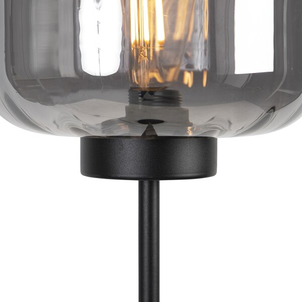 Lampada da terra smart nera con vetro fumé con Wifi ST64 - Qara