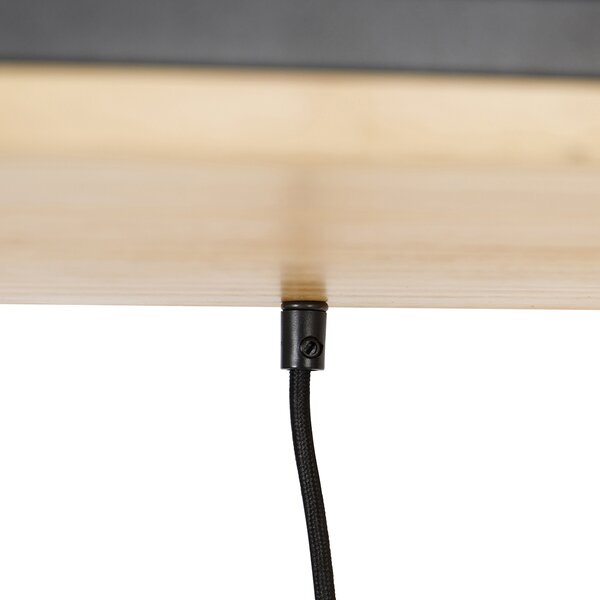 Lampada a sospensione intelligente nera con legno incl. 5 Wifi G95 - Shelf