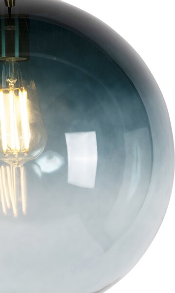 Lampada a sospensione smart in ottone con vetro blu oceano 33 cm incl. WiFi ST64 - Pallon