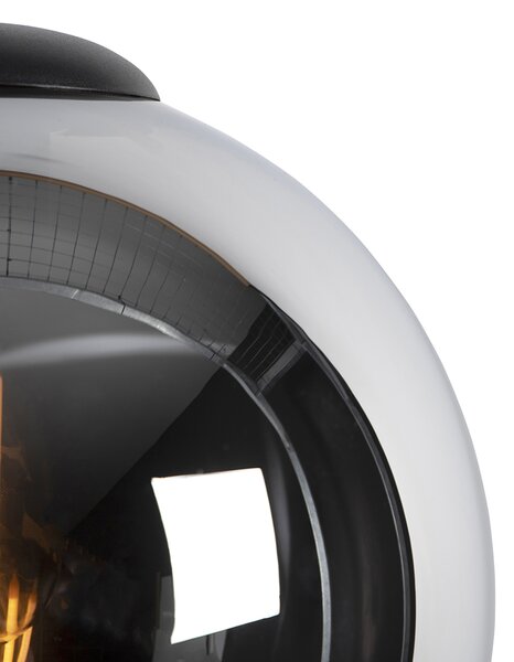 Lampada a sospensione smart nera con vetro fumé 30 cm incl. Wifi ST64 - Pallon