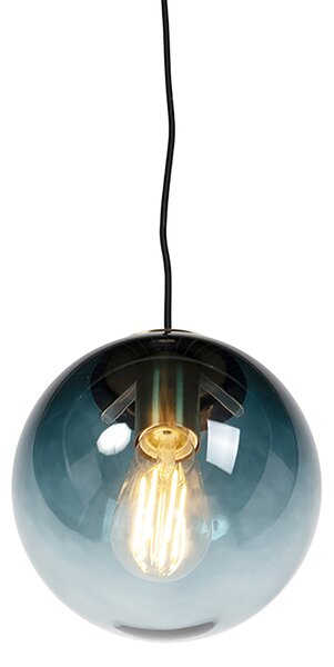 Lampada a sospensione smart ottone con vetro blu oceano 20 cm incl. WiFi ST64 - Pallon
