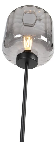 Lampada da terra smart nera con vetro fumé con Wifi ST64 - Qara