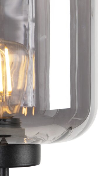 Lampada da terra smart nera con vetro fumé con Wifi ST64 - Qara