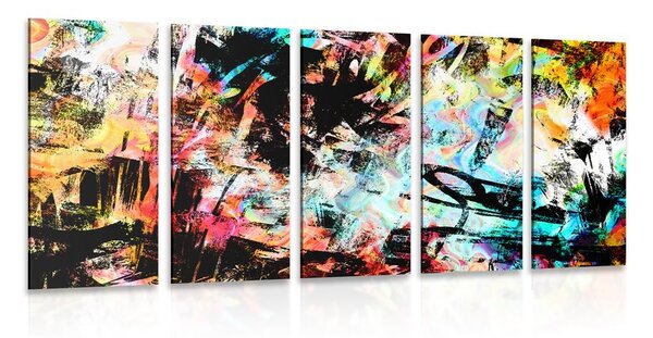 Quadri 5 pezzi – Arte unica di graffiti
