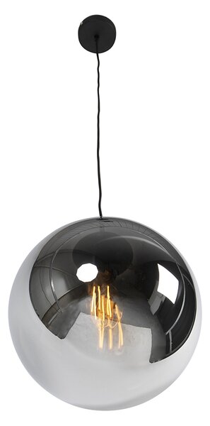 Lampada a sospensione smart nera con vetro fumé 30 cm incl. Wifi ST64 - Pallon