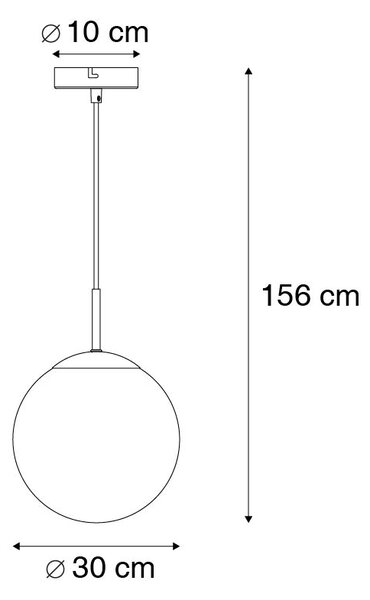 Lampada a sospensione smart nera con vetro fumé 30 cm incl. Wifi ST64 - Pallon