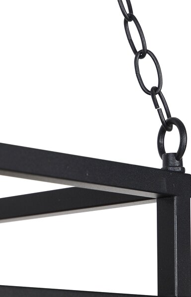 Lampada a sospensione intelligente nera con legno incl. 5 Wifi G95 - Shelf