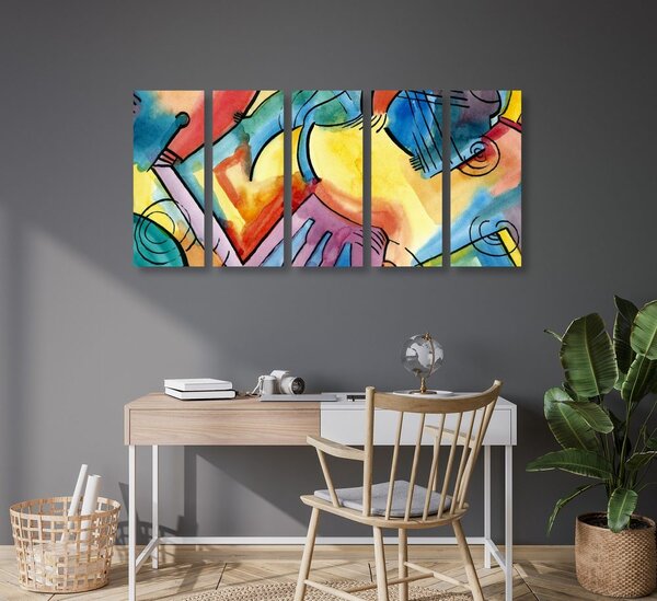 Quadri 5 pezzi – Arte astratta multicolore