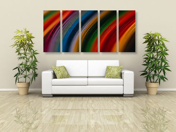 Quadri 5 pezzi – Dettaglio di materiale colorato