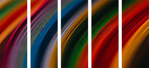 Quadri 5 pezzi – Dettaglio di materiale colorato