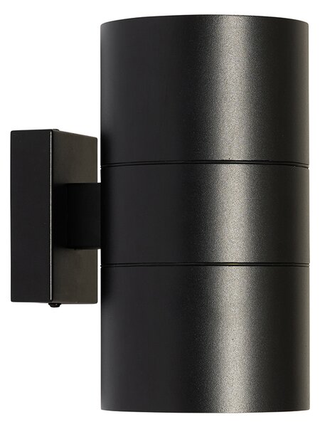 Lampada da parete per esterni moderna nera 2 luci AR111 IP44 - Duo