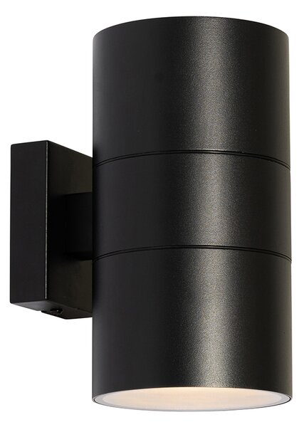 Lampada da parete per esterni moderna nera 2 luci AR111 IP44 - Duo