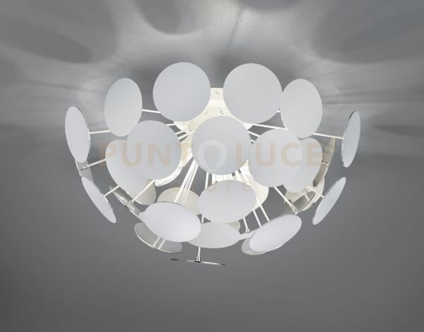 Discalgo plafoniera sfera tondi metallo bianco opaco + argento d. 5
