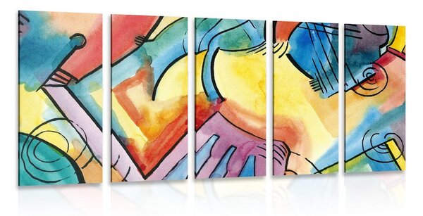 Quadri 5 pezzi – Arte astratta multicolore