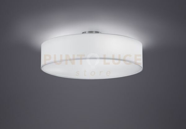 Hotel plafoniera tonda paralume bianco d.50cm 3 luci attacco e27