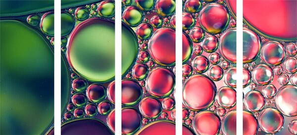 Quadri 5 pezzi – Gocce d'olio in versione astratta