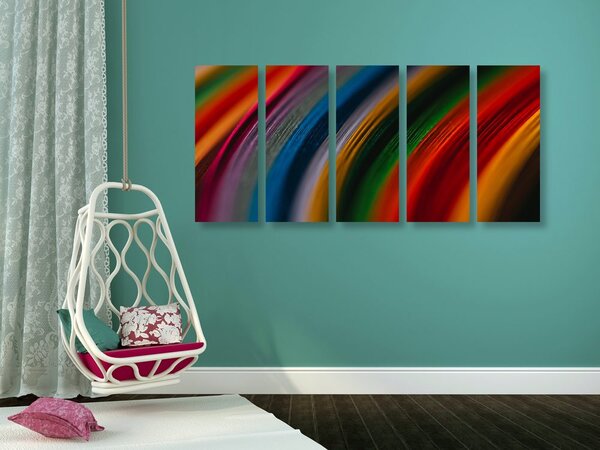 Quadri 5 pezzi – Dettaglio di materiale colorato