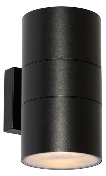 Lampada da parete per esterni moderna nera 2 luci AR111 IP44 - Duo