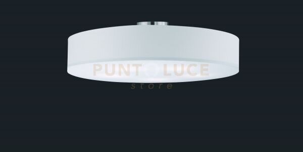 Hotel plafoniera tonda 5 luci diffusore tessuto bianco e metacrilat