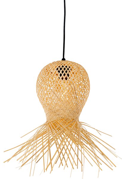 Lampada a sospensione da esterno orientale in bambù 3 luci IP44 - Carlos