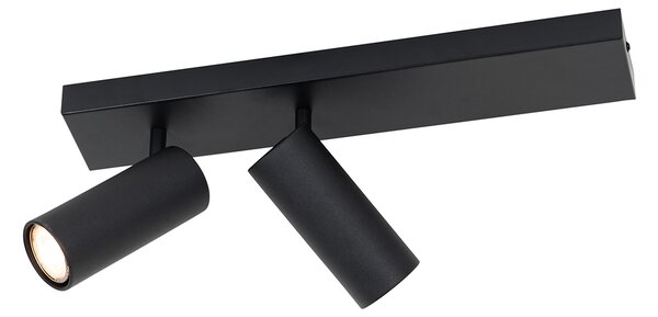 Faretto da soffitto smart nero 2 luci regolabile incl. 2 Wifi GU10 50mm - Renna