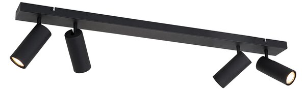 Faretto da soffitto moderno nero 4 luci orientabili - Renna
