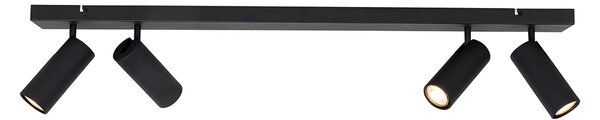 Faretto da soffitto moderno nero 4 luci orientabili - Renna