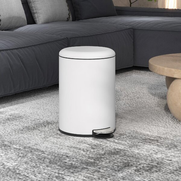 DecHome Bidone Immondizia a Pedale da 20L con Coperchio a Chiusura Morbida in Metallo e PP 36x30x44.5 cm colore Crema - CWA468F