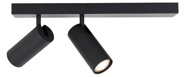 Faretto da soffitto moderno nero a 2 luci orientabili - Renna