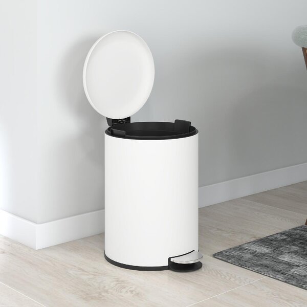 DecHome Bidone Immondizia a Pedale da 20L con Coperchio a Chiusura Morbida in Metallo e PP 36x30x44.5 cm colore Crema - CWA468F