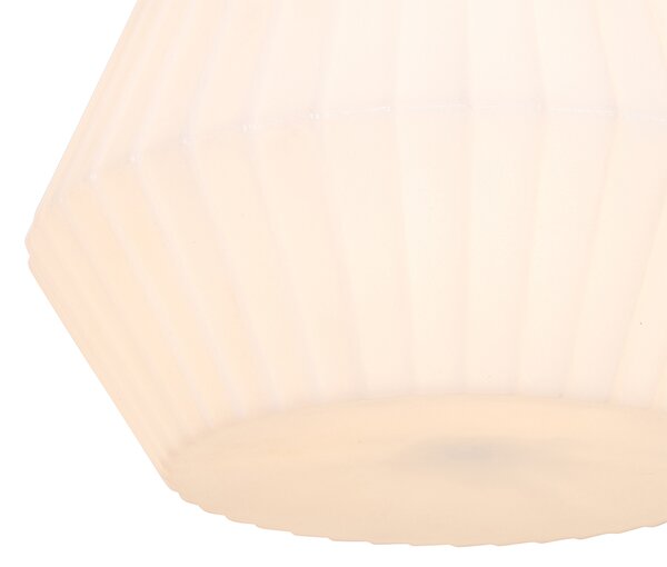 Lampada a sospensione da esterno moderna nera con paralume bianco 33 cm IP44 - Robbert