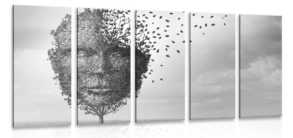 Quadri 5 pezzi – Volto astratto simile a un albero