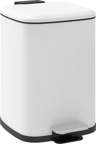 DecHome Bidone Immondizia da 12L a Pedale con Chiusura Silenziosa in Metallo e PP 24.5x32x34.5 cm colore Bianco - WTA470F