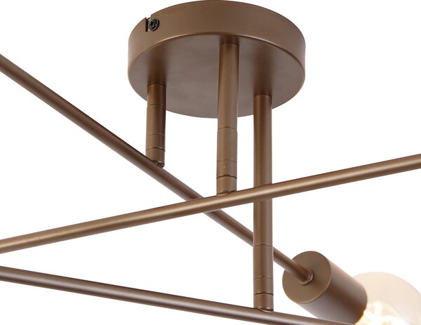 Plafoniera industriale bronzo scuro 6 luci - Sydney