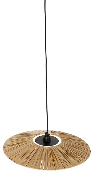 Lampada a sospensione rustica nera con corda 45 cm - Leia