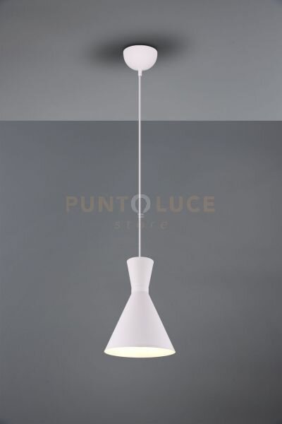 Enzo sospensione 1 luce attacco e27 doppio cono metallo bianco d. 20cm